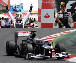 yapboz Pastor Maldonado İspanya Grand Prix (2012) zaferi kutluyor